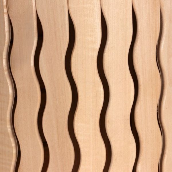 Абажур деревянный, полукруглый "Волна" 29,5х23х16 см