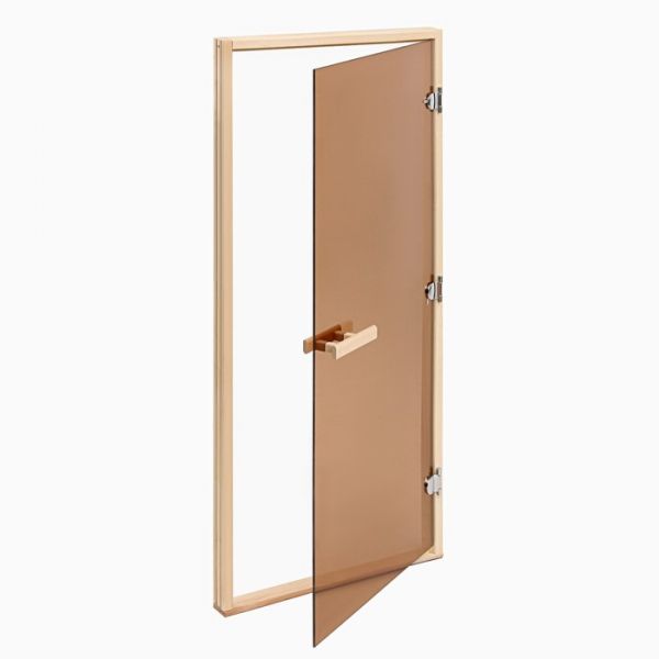 Дверь для бани и сауны "Бронза", размер коробки 180х70 см, липа