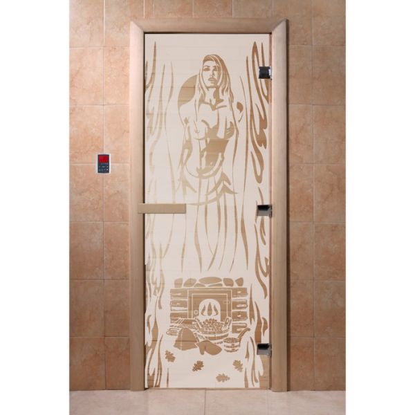 Дверь «Горячий пар», размер коробки 190 х 70 см, правая, цвет сатин