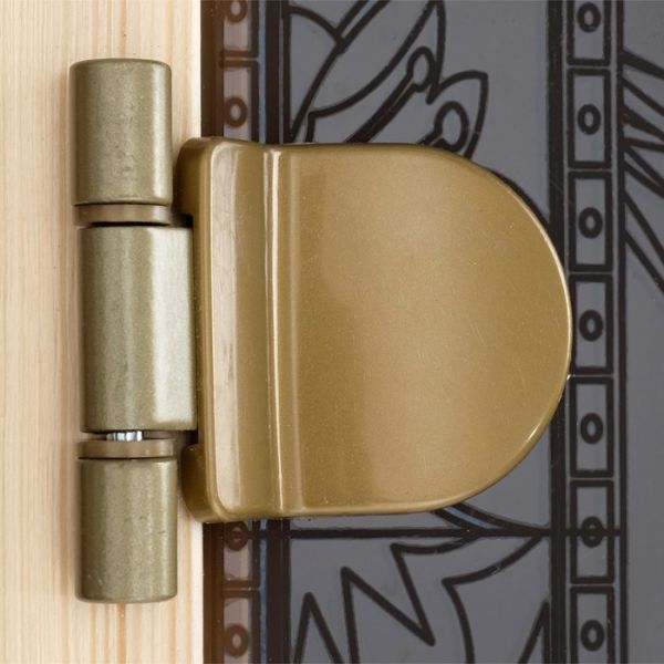 Дверь для бани «Берёзка», размер коробки 190 х 70 см, 6 мм, правая, круглая ручка, бронза