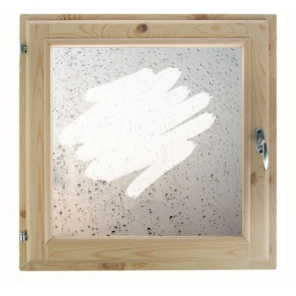 Окно 50х50 см, "Капли на стекле", однокамерный стеклопакет, хвоя