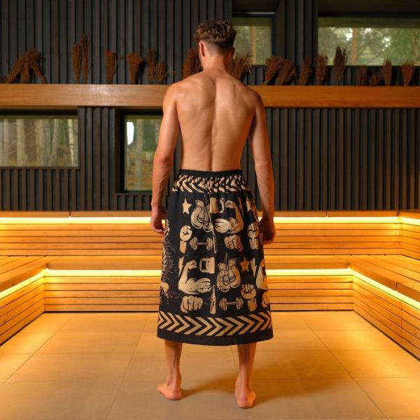 Полотенце для бани «Настоящий мужчина» мужской килт 80х145 см, 100 % хл, вафельное полотно