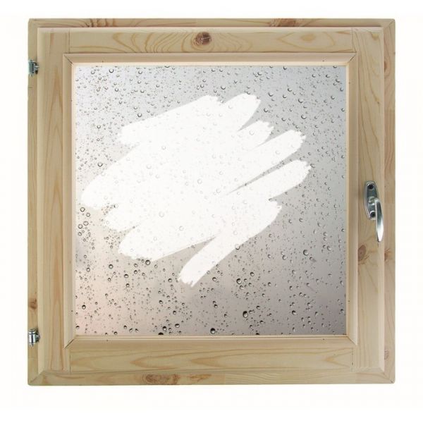 Окно 40х60 см, "Капли на стекле", однокамерный стеклопакет, уплотнитель, хвоя