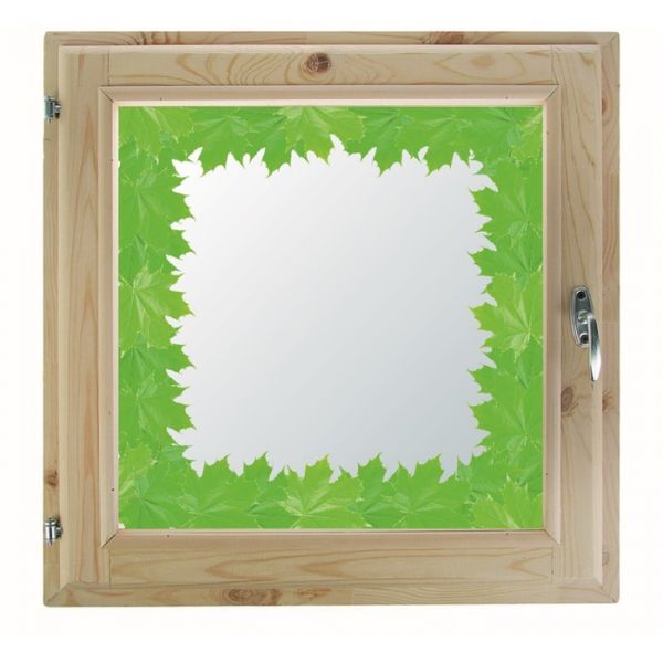 Окно 40х60 см, "Кленовые листья", однокамерный стеклопакет, уплотнитель, хвоя