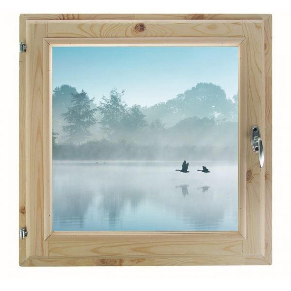 Окно, 40х60см, "Туман над рекой", однокамерный стеклопакет