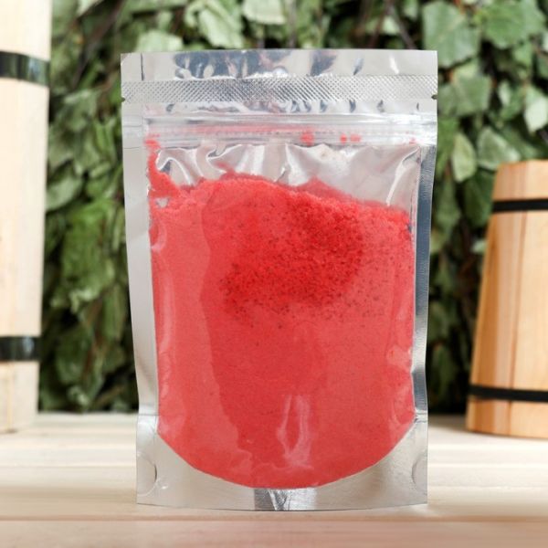 Соль -  скраб для бани и ванны в пакете "Спа-коктейль" Малина 150 гр "Добропаровъ"