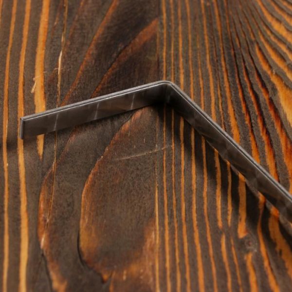 Кочерга узбекская с деревянной ручкой, с узором 40/1 см, полная длина 62 см, сталь 3 мм
