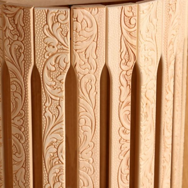 Абажур деревянный, полукруглый "Русские узоры" 29,5х 23х16 см