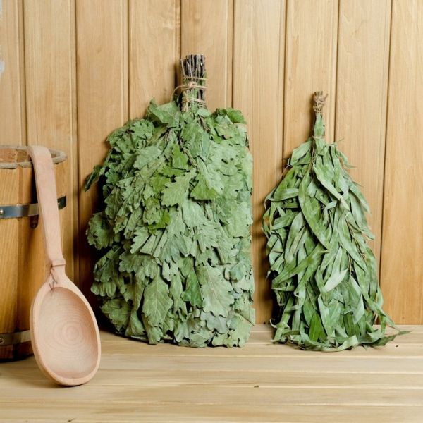 Набор веников для бани, 2 шт (дубовый и эвкалипт) в индивидуальной упаковке Набор веников для бани, 2 шт (дубовый и эвкалипт) в индивидуальной упаковке