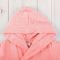 Халат для девочки с капюшоном, рост 116 см, коралловый, махра