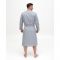 Халат вафельный мужской удлинённый Экономь и Я размер 46-48, цвет серый, 100% хлопок, 200г/м2