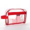 Косметичка на молнии, наружный карман, с ручкой, цвет красный