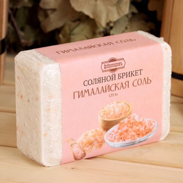 Соляной брикет "Гималайская соль", 1,35 кг "Добропаровъ" Соляной брикет "Гималайская соль", 1,35 кг "Добропаровъ"