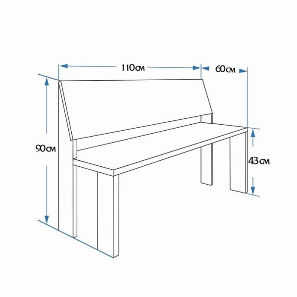 Скамейка, полок 100?55?90см "Добропаровъ"