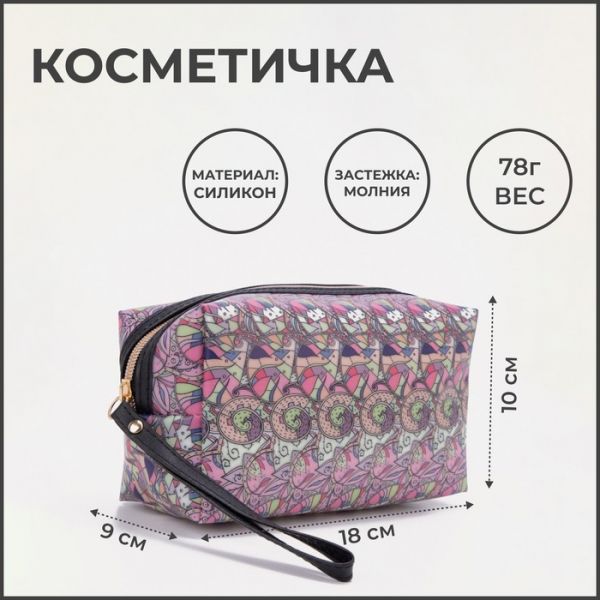 Косметичка на молнии, цвет розовый Косметичка на молнии, цвет розовый