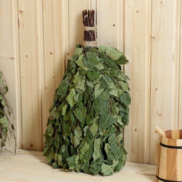 Веник для бани берёзовый в индивидуальной  упаковке Веник для бани берёзовый в индивидуальной  упаковке