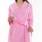 Халат вафельный женский «Экономь и Я» рукав 3/4, цвет розовый р. 46-48, хл 100%, 200 г/м?