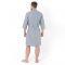 Халат вафельный мужской Экономь и Я рукав 3/4, размер 50-52, серый, 100% хлопок, 200г/м2