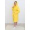 Халат для девочки, рост 146 см, лимонный, вафля