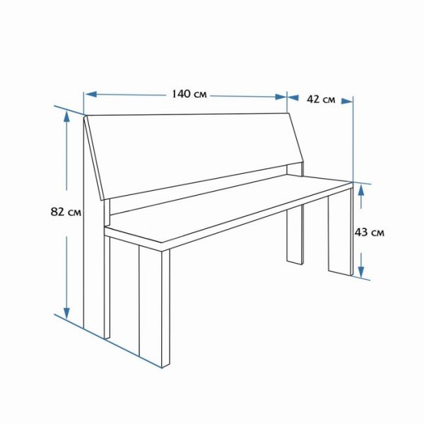 Скамья "Деревенская" 120х35х42 см