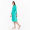 Халат вафельный женский Экономь и Я рукав 3/4, размер 50-52, бирюзовый, 100% хлопок, 200г/м2