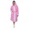 Халат женский, размер 50, белый/розовый, махра