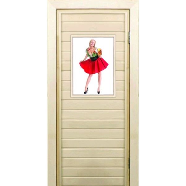 Дверь для бани со стеклом (40*60), "Фройлен-1", 170?70см, коробка из осины