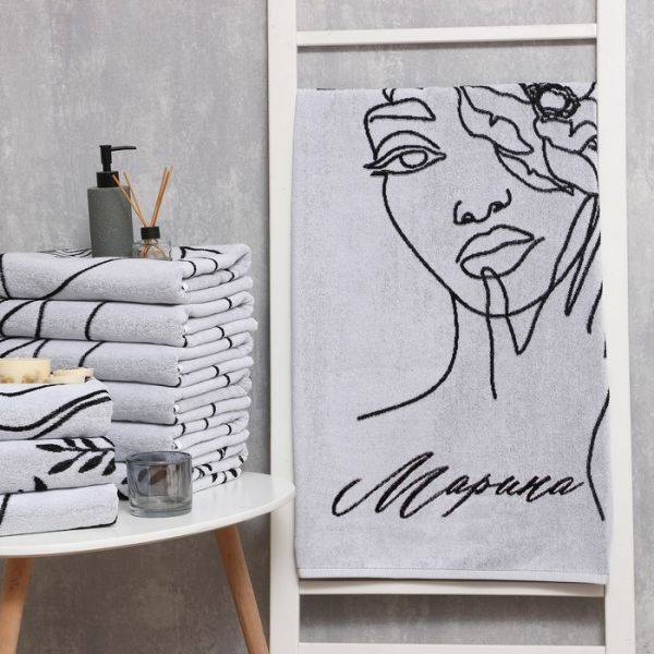 Полотенце именное махровое Этель «Марина» 70х130см, 100% хлопок, 420гр/м2 Полотенце именное махровое Этель «Марина» 70х130см, 100% хлопок, 420гр/м2