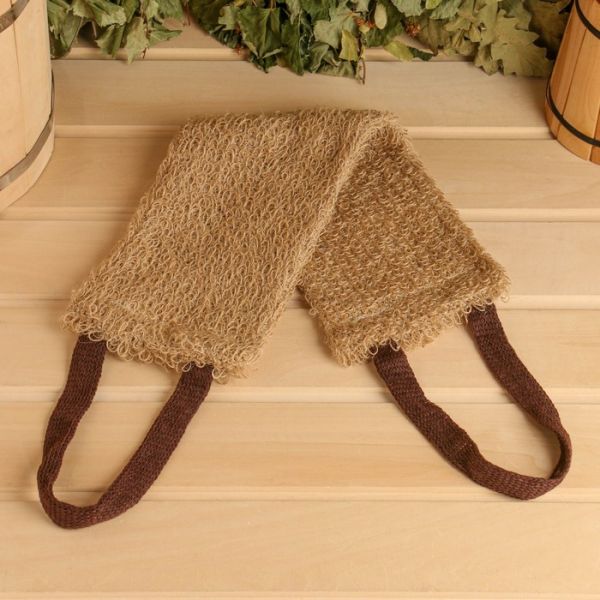 Мочалка из джута, лента, 55х12см, medium Мочалка из джута, лента, 55х12см, medium