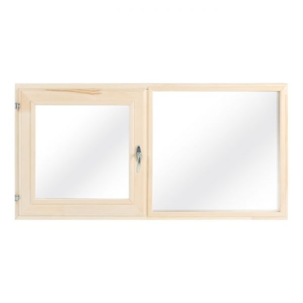 Окно двухстворчатое 50х100, одна створка открывается, двойное стекло