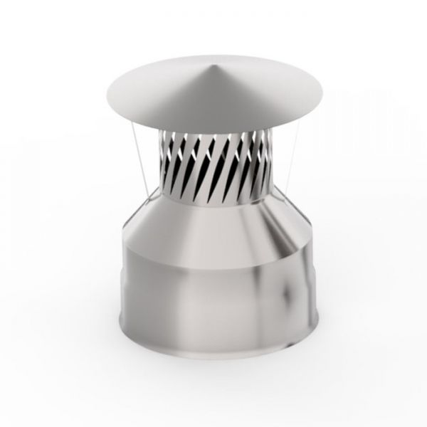 Оголовок с искрогасителем, d 120 ? 200 мм, нерж/оцинк, 0.5 мм/0.5 мм