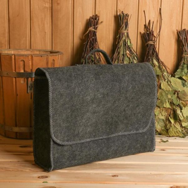 Портфель банный серый, войлок Портфель банный серый, войлок
