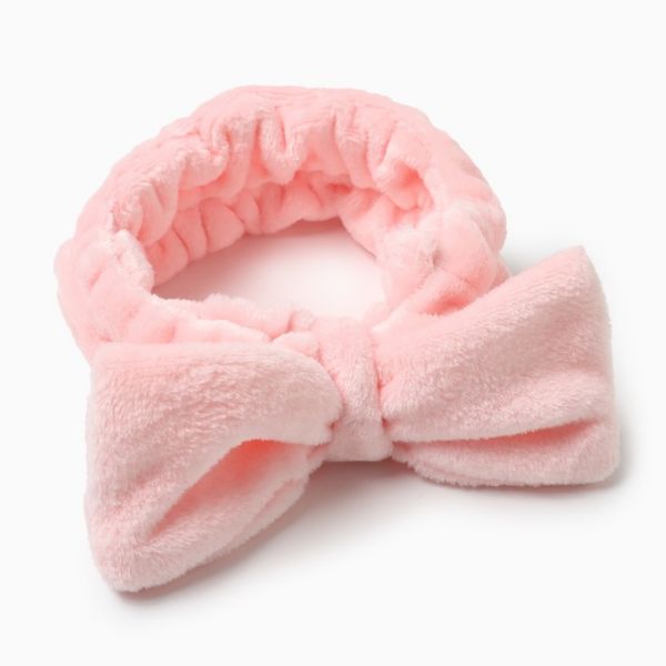 Набор для бани и ванной Этель "Бантик", цв. розовый, полотенце- парео 75*120 см+повязка
