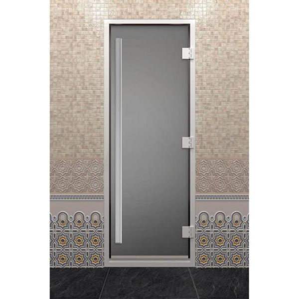 Дверь стеклянная «Хамам Престиж», размер коробки 190 ? 70 см, правая, цвет сатин