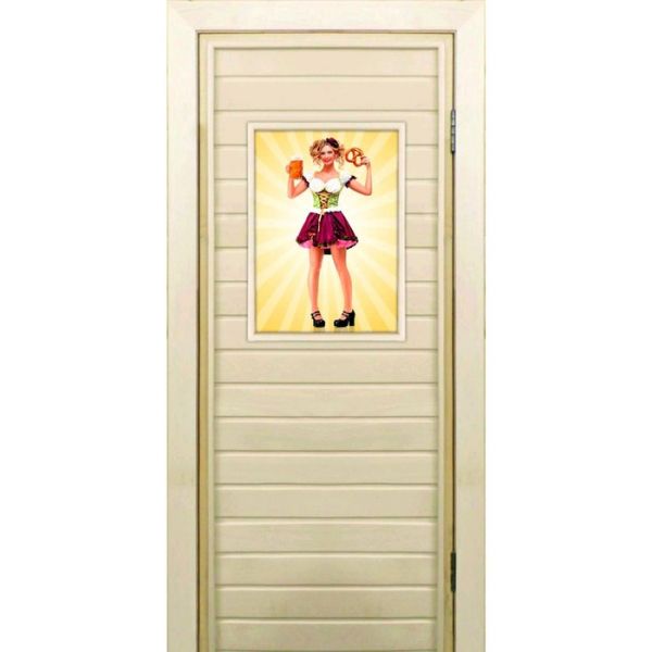 Дверь для бани со стеклом (40*60), "Фройлен-2", 170?70см, коробка из осины