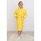 Халат для девочки, рост 146 см, лимонный, вафля