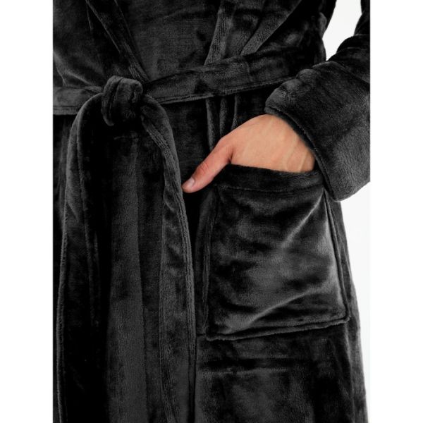 Халат мужской, размер 46, цвет черный