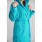 Халат женский с капюшоном, размер 44, бирюза, махра