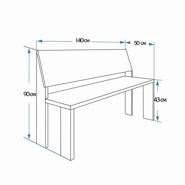 Скамейка, наличник 140?50?90см "Добропаровъ"