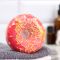 Бомбочка для ванны "Пончик с кокосовой посыпкой", красный