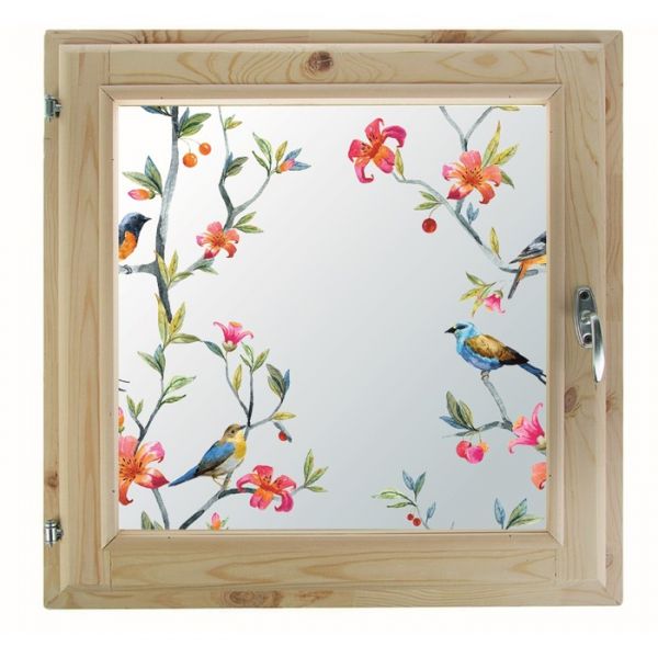 Окно, 40?60см, "Пташки", однокамерный стеклопакет