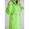 Халат женский с капюшоном, размер 44, салатовый, махра