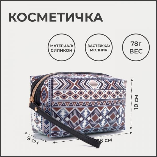 Косметичка на молнии, цвет синий Косметичка на молнии, цвет синий