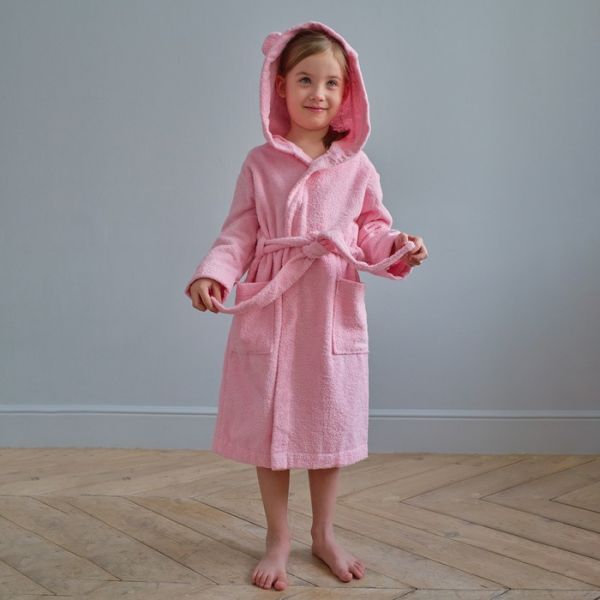 Халат махровый детский "Любимая доченька" р-р 32 (110-116 см), светло-розовый